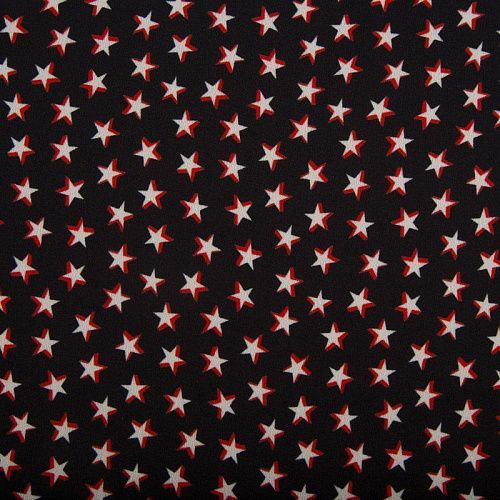 Креп-шифон 027-16217 черный принтованный