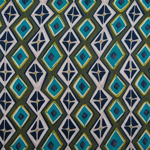 Штапель 069-16621 зеленый принтованный