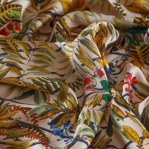 Шелк-штапель 069-16622 экрю принтованный