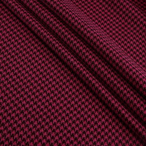 Ткань костюмная 025-14714 темная фуксия принтованный