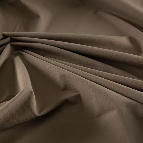 Ткань плащевая стрейч 042-20787 коричневый хаки однотонный