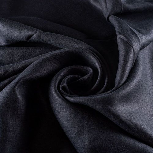 Лен-вискоза 035-01055 черный однотонный