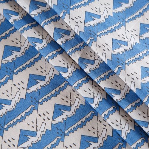 Хлопок 063-12324 голубой принтованный