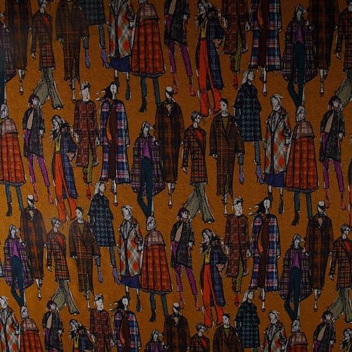 Джерси 014-15095 рыже-коричневый принтованный