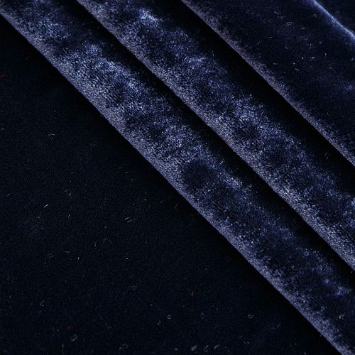 Бархат шелковый 002-17709 чернильный однотонный