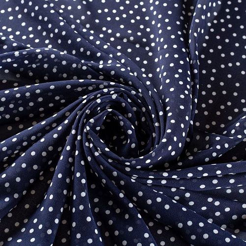 Креп-шифон 027-01872 темно-синий принтованный