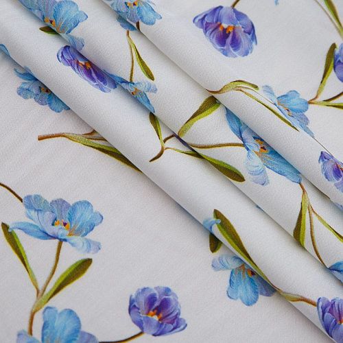 Штапель 069-177758 белый принтованный