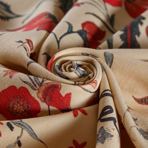 Шерсть плательная 066-14807 светло-бежевый принтованный