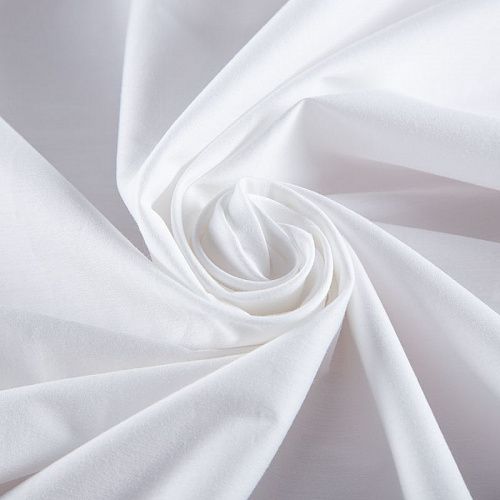 Ткань рубашечная стрейч 049-20102 белый однотонный
