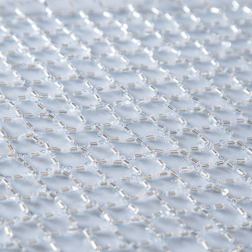 Сетка со стеклярусом 050-13581 серо-голубой