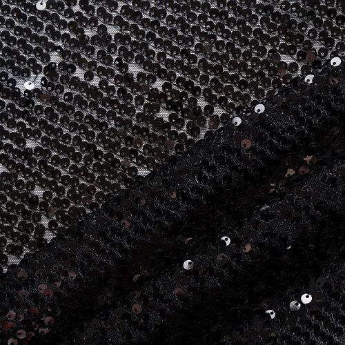 Пайетки на сетке 055-05790 черный однотонный