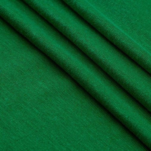 Трикотаж льняной 056-16734 зеленый однотонный