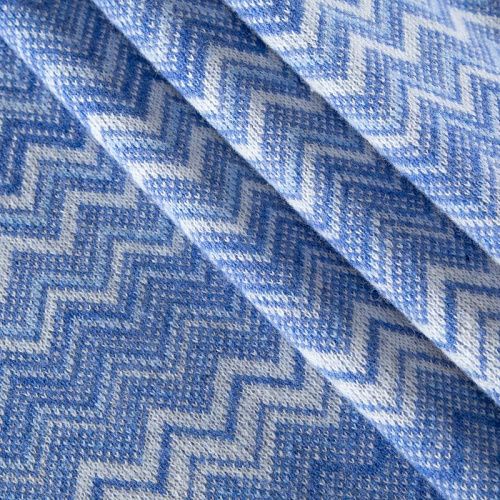 Трикотаж шерстяной вязаный Missoni 056-19778 бело-голубой
