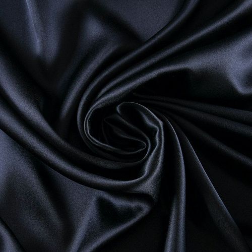 Шелк натуральный атласный 064-16952 черный однотонный
