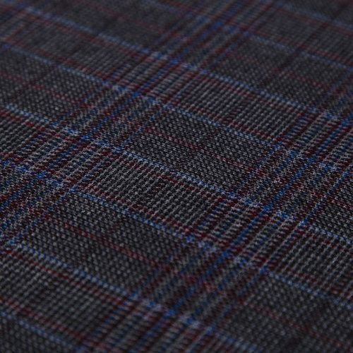 Ткань костюмная 025-14421 черный меланж клетка