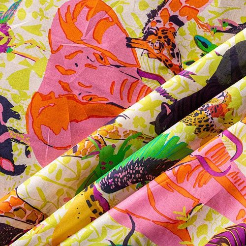 Батист 003-00874 банановый принтованный