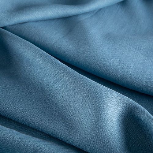 Лен натуральный 035-20028 пыльно-голубой однотонный