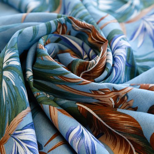 Тенсел К33-136  Col.2 темно-голубой принтованный