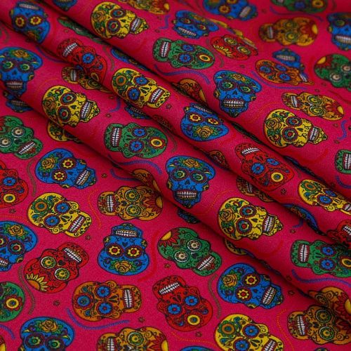 Поплин 063-16606 фуксия принтованный