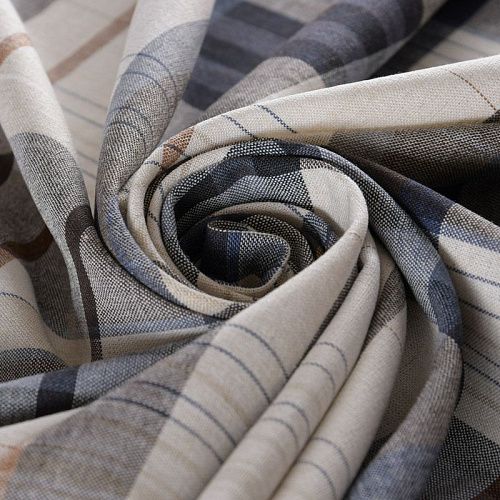 Лен-вискоза 035-11753 экрю принтованный