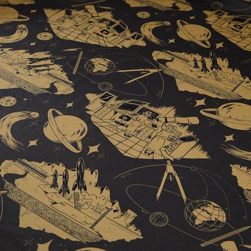 Хлопок 063-16136 черный принтованный