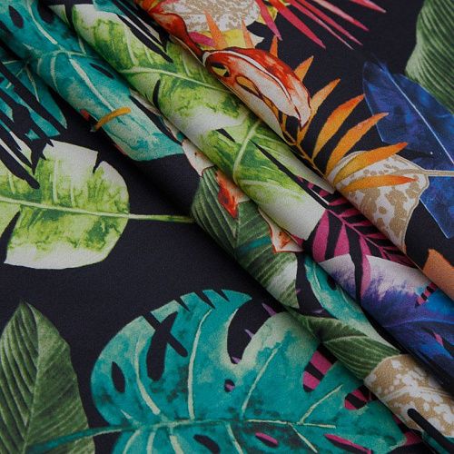 Хлопок стрейч 063-16360 черный принтованный