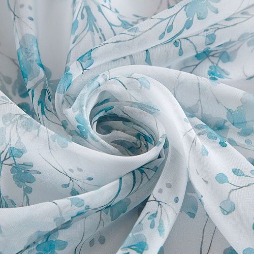 Шифон 068-17374 белый принтованный