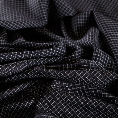 Ткань костюмная 025-16270 черно-белый клетка