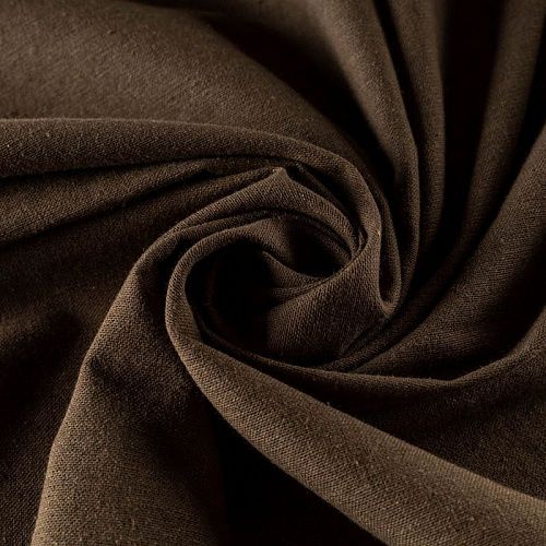 Лен натуральный К33-158 оливково-коричневый однотонный