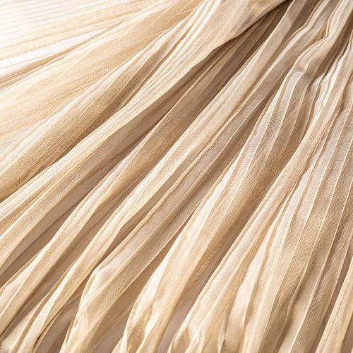 Тюль сетка-гофре Т272-01-35 золотисто-желтый однотонный