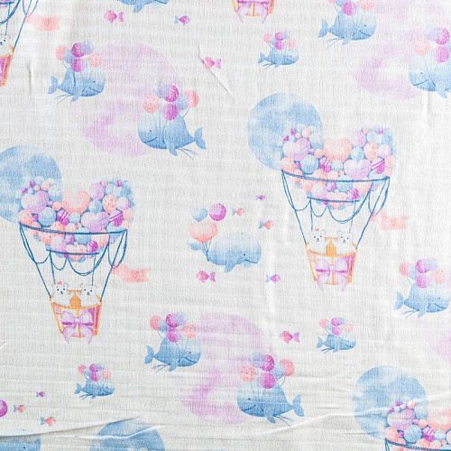 Муслин 063-03495 белый принтованный