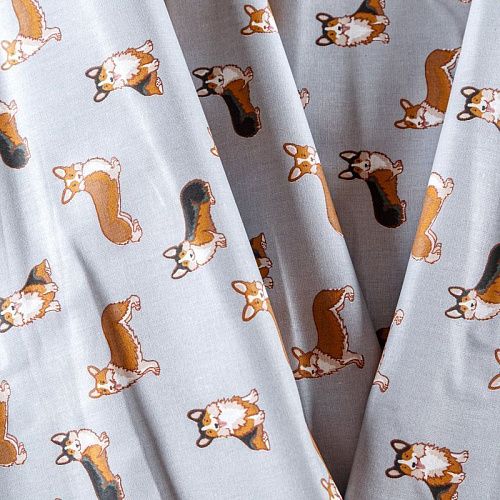 Перкаль 007-09343 светло-серый принтованный