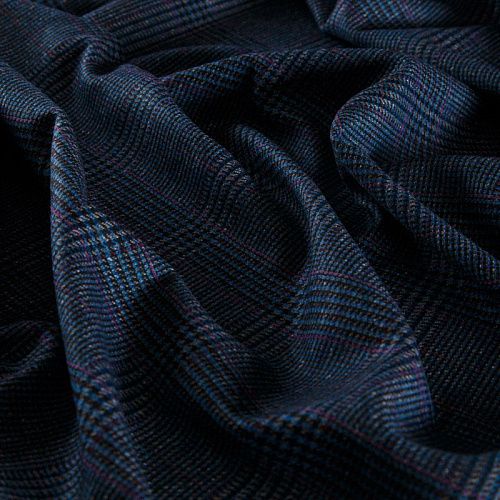 Ткань костюмная 025-14414 синий принтованный