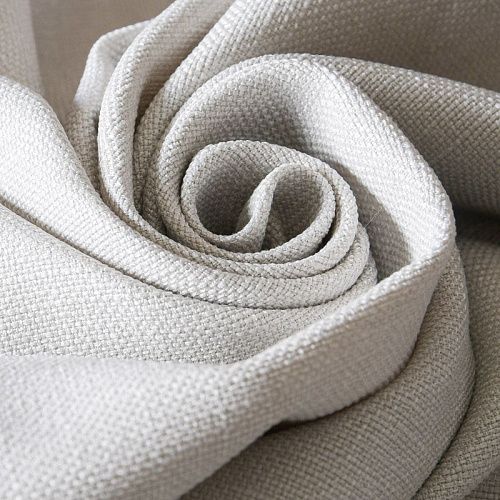 Ткань портьерная лен h-300 см 05-02-11512 теплый белый однотонный