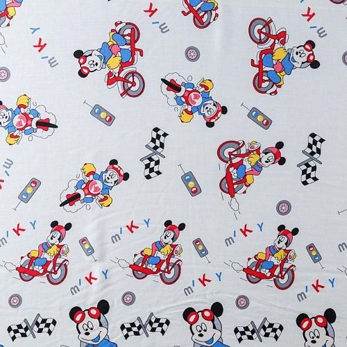 Штапель 069-08252 белый принтованный