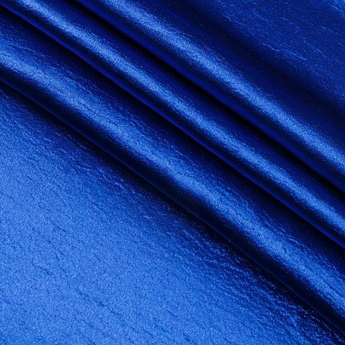 Креп-сатин крэш 001-13650 васильковый однотонный