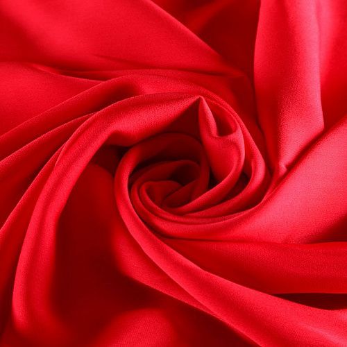 Креп 026-03127 ярко-красный однотонный