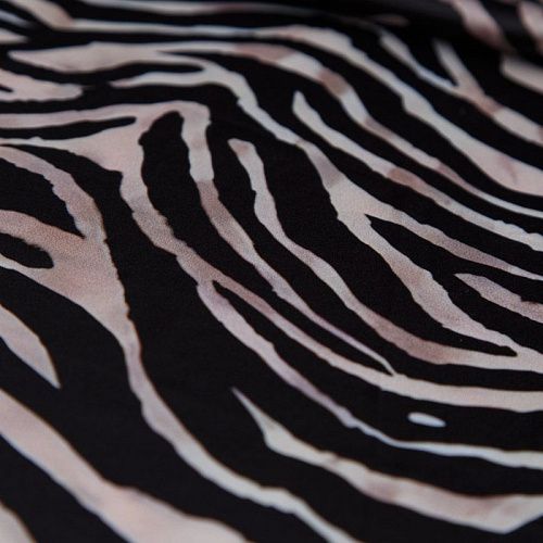 Шелк синтетический 065-13924 бежево-черный принтованный