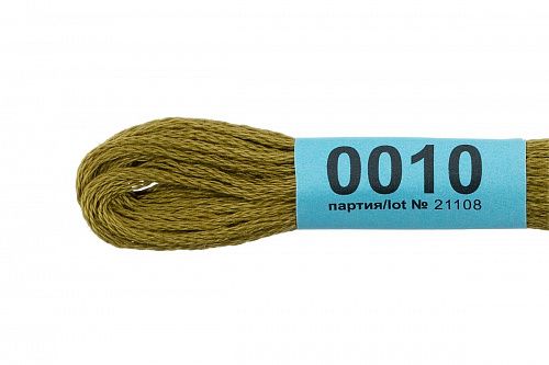 Нитки для вышивания Gamma мулине 8 м 0010 оливковый