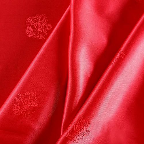 Ткань подкладочная 045-06144 ягодно-красный жаккардовый