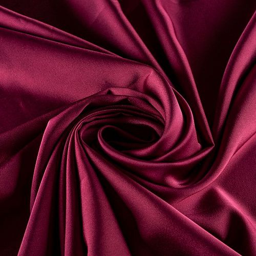 Шелк синтетический стрейч К32-263 винный однотонный
