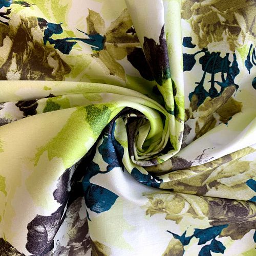 Платок хлопковый П017 белый принтованный