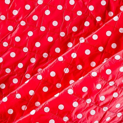 Ткань курточная 033-03818 красный принтованный