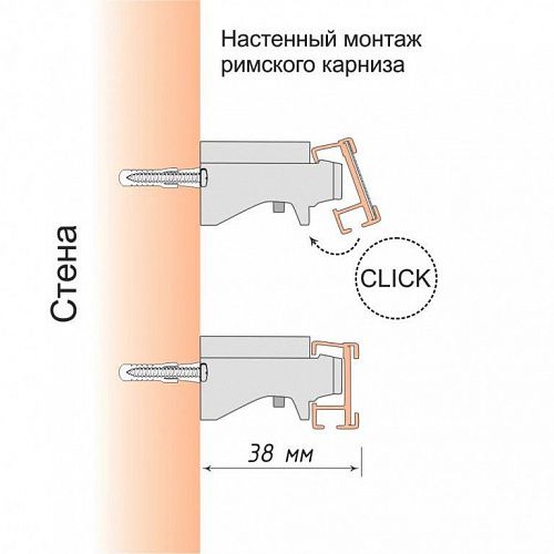 1555.180 Карниз для римской шторы 180 см 