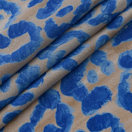 Крепдешин натуральный 028-11952 бежевый принтованный