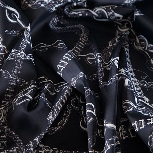 Сатин Yves Saint Laurent 001-16341 черный принтованный