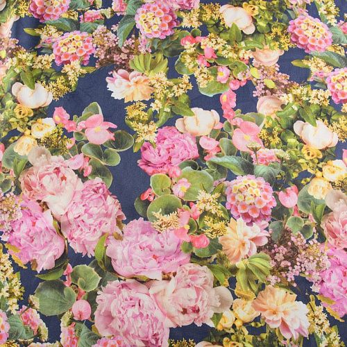 Вискоза 009-12033 пыльно-синий принтованный