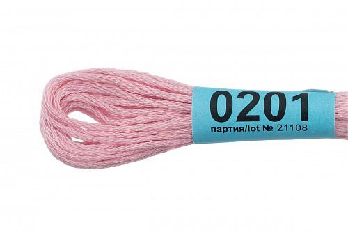Нитки для вышивания Gamma мулине 8 м 0201 светло-розовый